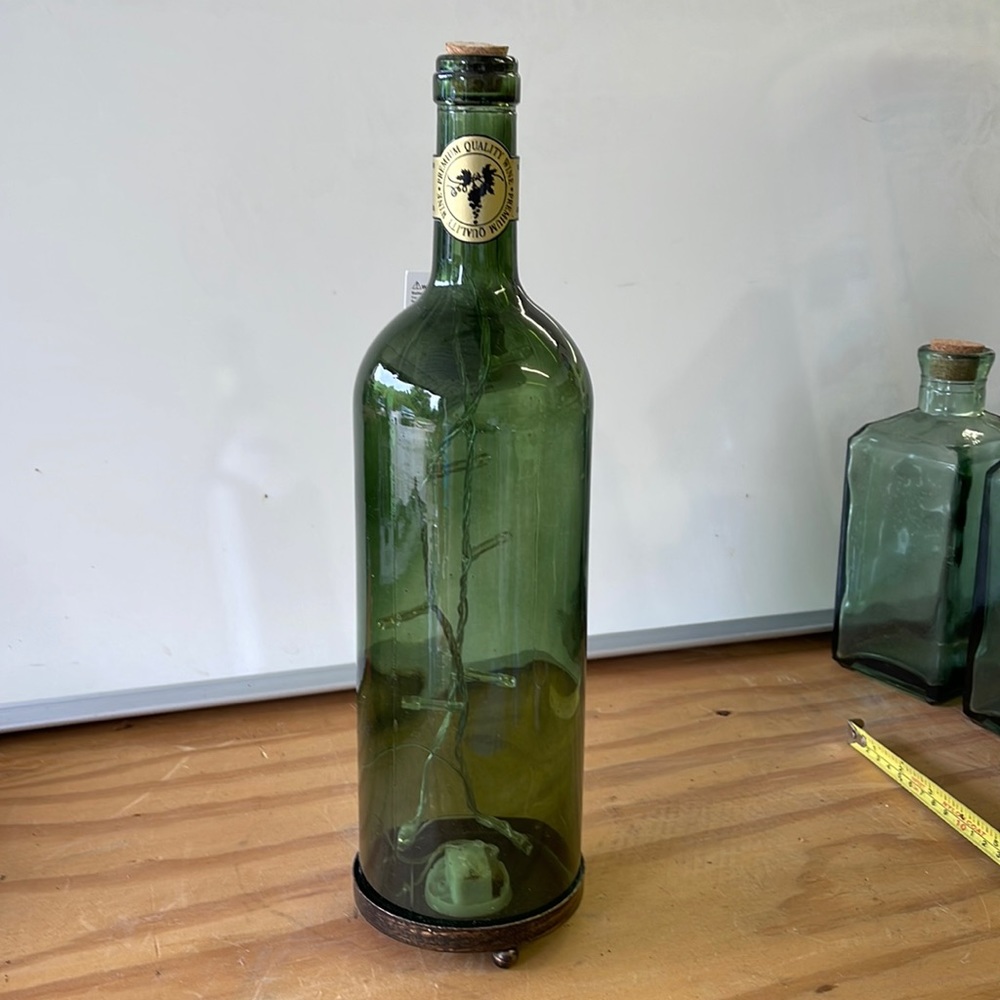 Wine bottle with LED lights